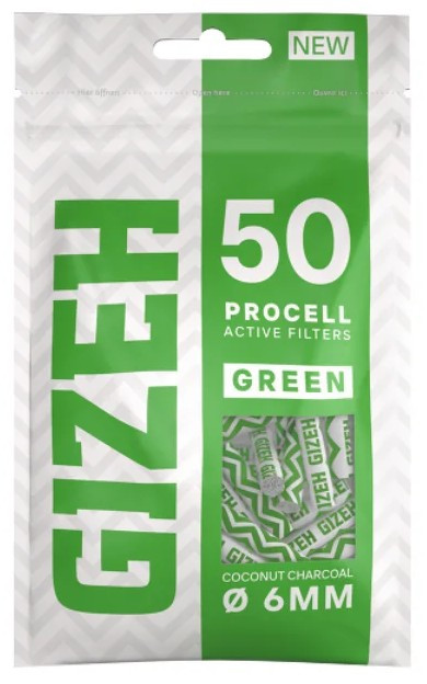 Gizeh ProCell Active Filter Green 6mm 50 Stk. + 10 Stk Gizeh ProCell Active Filter Green 6mm 50 Stk. + 10 Stk