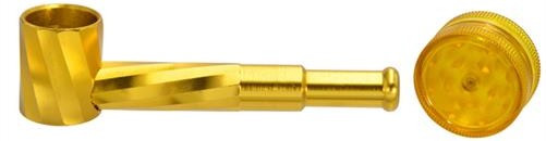 Raucherset Geometric Pfeife Metall inkl. Acrylgrinder