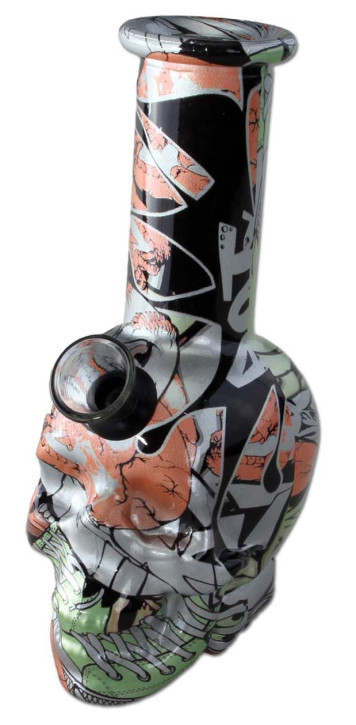 Totenkopf Glasbong 15cm