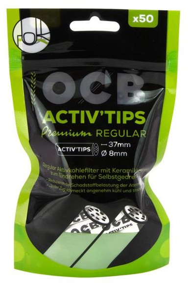 OCB Activ Tips Regular Aktivkohlefilter 8mm 50 Stk.