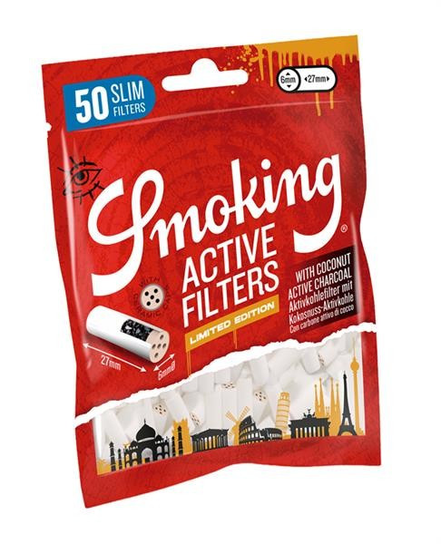 Smoking Carbon Active Aktivkohlefilter Slim 6mm 50 Stk