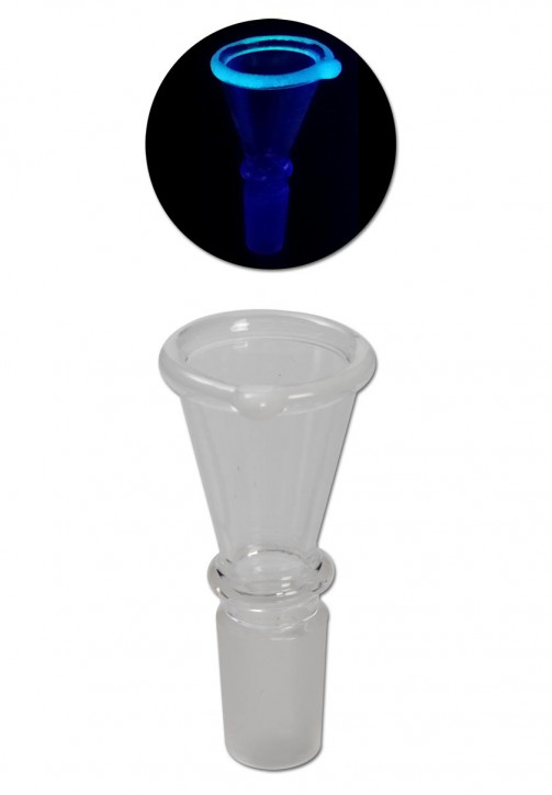 Black Leaf Glow Glaskopf konisch weiss