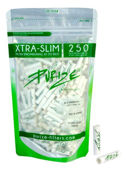 PURIZE Aktivkohlefilter XTRA Slim White 6mm 250 Stk.