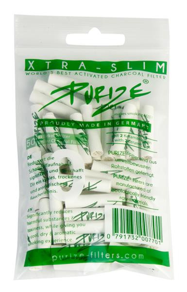 PURIZE Aktivkohlefilter XTRA Slim 6mm 50 Stk.