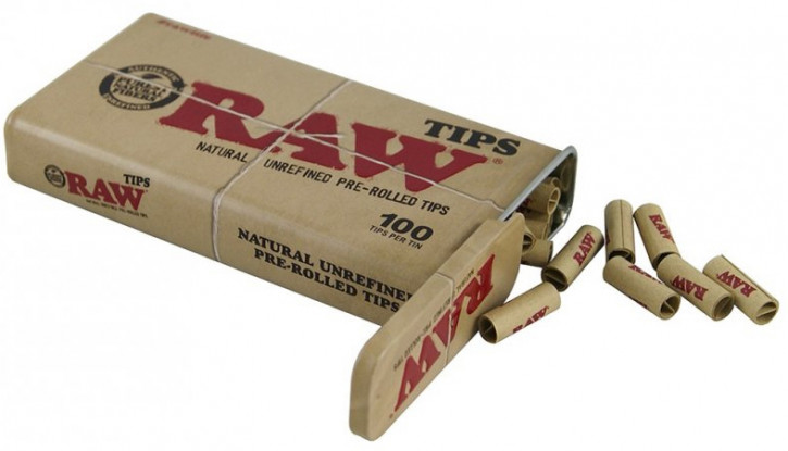 Raw Prerolled Tips Tin 100 Stk.