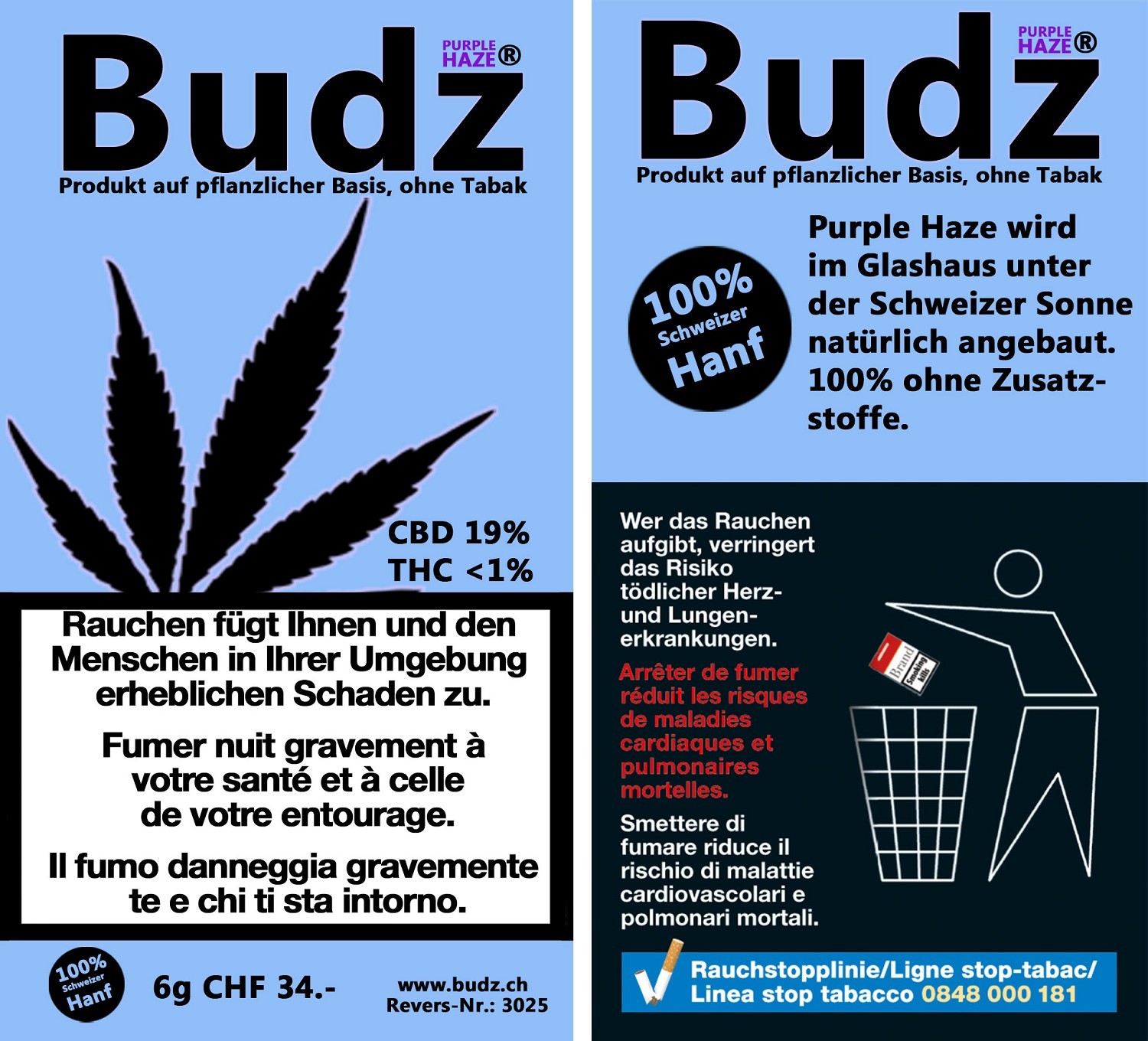 Budz Purple CBD-Hanf Blüten Tabakersatz