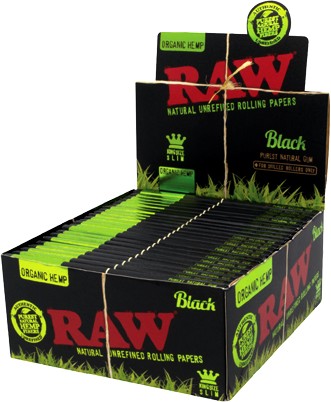 RAW Black Organic Hemp King Size Slim Papers