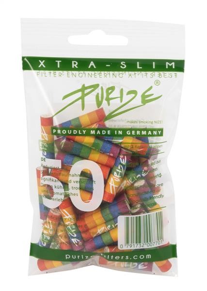 Purize Aktivkohlefilter XTRA Slim Rainbow Edition 50 Stk.