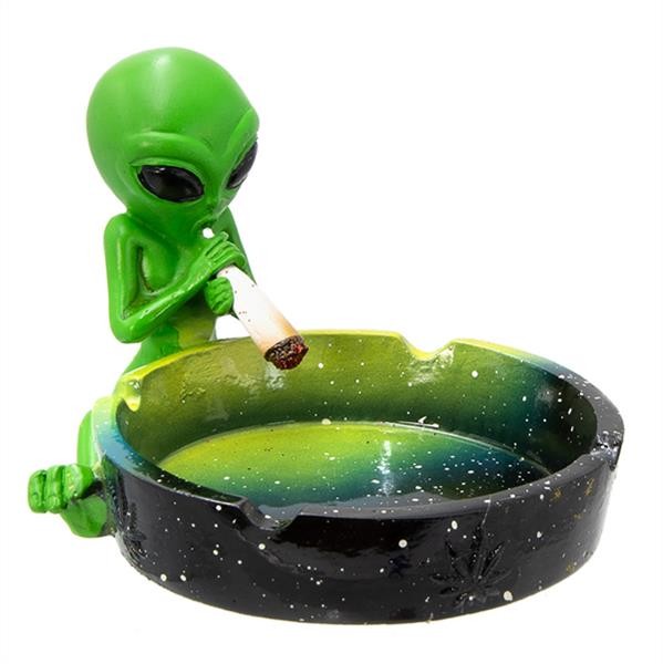 Alien mit Joint Aschenbecher grün