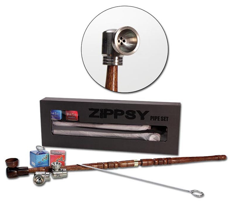 Zippsy Pfeifen-Set mit Holzkopf und 2 Metallköpfen